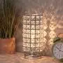 HAITRAL Crystal Table Lamp - Elegant Decorative Bedside Night Light Lamp, Chrome Silver Desk Lamp for Bedroom, Living Room, Girls Room or as Ideal Gifts (HT-BD016)