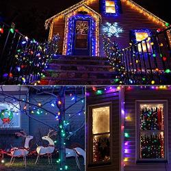 Brizled C9 Christmas Lights Multicolor,16ft 25 LED Faceted C9 Outdoor Christmas Lights, 120V UL Certified, Connectable for Christmas Tree, Wreath, Garland, Garden, Yard, Party, Home, Patios Decoration