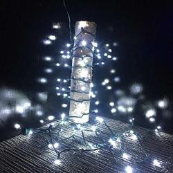 50 Count Mini LED Christmas Lights 5MM Conical Wide Angle String Lights for Outdoor Party Decorations 120V UL Certified 17FT Green Wire (Cool White)