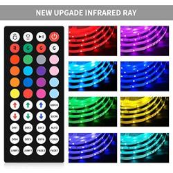 LED Strip Lights 50ft, 15m Ultra-Long RGB 5050 LED Strips Light w/Power Adapter, 450 LED Chips Light Strip Color Changing LED Lights with 44-Key Remote Controller for TV Party Bar Living Room Bedroom