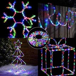 Toodour Christmas LED Rope Lights, 32.8ft 240 LED Tube Lights, Connectable Indoor Outdoor Clear Rope Christmas Lights for Garden, Patio, Bedroom, Party, Wedding, Christmas Decorations (Multicolor)