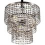 Luxurious K9 Crystal Chandelier with 3 Circle Octagon Shape Crystal Lighting Fixture Pendant Lighting for Dining Room Bathroom Bedroom Living-Room 3 E26 LED Bulbs (Transparent Pewter)