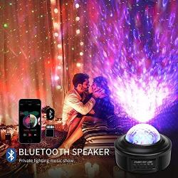 Galaxy Projector Light Star Projector Night Light Ocean Wave Starry Projector with Bluetooth Speaker,Rotating LED Projection Light for Kids Bedroom Decoration