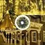 holahome Led Christmas String Lights Outdoor Indoor - 115Ft 300 LED UL Certified 8 Modes End to End Plug - Warm White Fairy Lights for Xmas Tree, Wedding, Patio, Garden, Holiday Decoration