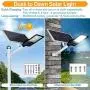 120W LED Solar Street Lights, Outdoor Dusk to Dawn Pole Light with Remote Control, Waterproof, Ideal for Parking Lot, Stadium, Yard, Garage and Garden (Cool White)