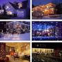 ALOVECO Christmas Snowflake Projector Lights Outdoor, Upgrade Rotating LED Snowfall Projection Lamp with Remote Control, Waterproof Sparkling Landscape Decorative Lighting for Halloween Xmas Party