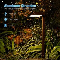 GOODSMANN Path Lighting 8 Pack LED Low Voltage Landscape Lights 0.6 Watt Garden Lights Outdoor Lighting with Metal Stake and Connector 22 Lumen Warm White Landscape Light, Charcoal Brown 9920-2101-08