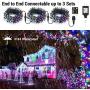 Brizled Dual Color Christmas Lights, 65.67ft 200 LED 11-Function Cool White & MultiColor Tree Lights, Dimmable 24V Safe Adapter Color Changing Outdoor Light String with Remote for Christmas Tree Party