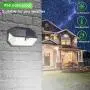 Solar Lights Outdoor 266 LED with Lights Reflector, IP65 Waterproof Solar Motion Sensor Security Lights, Wireless 3 Modes Wall Lights for Garden, Patio, Garage, Yard(2 Pack)