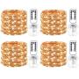 4 PACK LED Light String Battery Powered,50 LEDs on 16.5ft Copper Wire with 8 Modes Remote Control and Timer, Outdoor Christmas Fairy Lights for Bedroom Wedding Party Decor(Warm White)