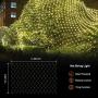 Net String Lights Outdoor Christmas Light Solar Powered 15 x 5ft Mesh Tree wrap Fairy Light Garden Twinkle Light with Remote for Lawn Fence Indoor Xmas Decor(Warm White)