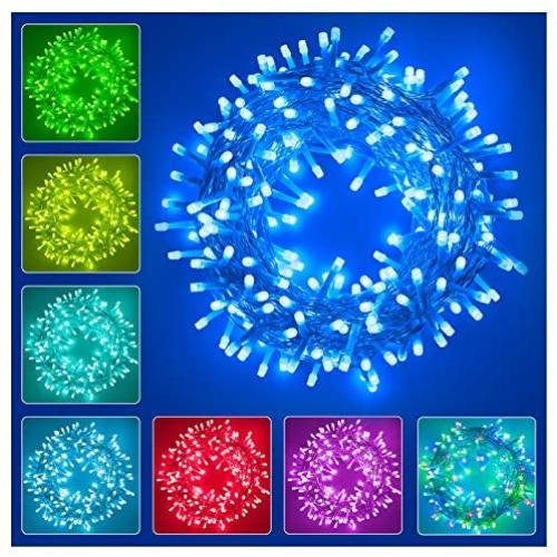 Ollny Led String Lights 66ft 198 LED 8 Color Changing Christmas Tree Lights Plug in with Remote Control, Twinkle Lights with 64 Lighting Modes Waterproof for Room Indoor Outdoor Party Garden Wedding