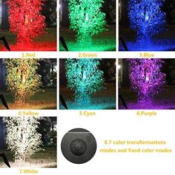 Solar Spotlights Outdoor Garden Lights Color Changing 16LEDs Solar Landscaping Lights 2-in-1 Waterproof Solar Security Lights for Garden Landscape Path Walkway Deck Garage (7 Colors, 2 Pack)