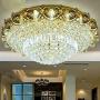 KALRI Modern K9 Crystal Gold Chandelier Flush Mount LED Ceiling Lamp Pendant Light Fixture for Living Room Dining Room Bedroom Restaurant Hallway (Dia 23.6)