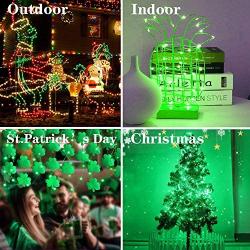 Solar Christmas String Lights Green Outdoor Waterproof 72ft 100 LED（2 Pack） 8 Modes Copper String Lights Fairy Lights for Garden, Patio, Fence, Balcony, Outdoors(Green 2pcs）