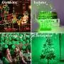 Solar Christmas String Lights Green Outdoor Waterproof 72ft 100 LED（2 Pack） 8 Modes Copper String Lights Fairy Lights for Garden, Patio, Fence, Balcony, Outdoors(Green 2pcs）