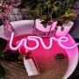 Protecu Love Neon Sign, 3 AA Battery/USB Powered Neon Lights LED Signs for Bedroom Neon Signs for Wall Decor, Neon Light Sign for Birthday, Party, Kids/Girls Room, Christmas, New Year Decor (Pink)