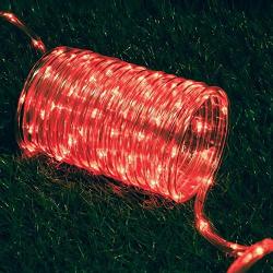 Hopolon Outdoor Rope String Lights, 4.5V Safety UL Plug Powered Waterproof Tube Light with 100 LED, 33 feet 8 Modes Copper Fairy Lights for Garden Fence Patio Yard Wedding Christmas Hall (Red)