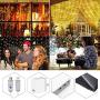 Tiandirenhe Window Curtain Fairy String Lights, 9.8x9.8FT 300 LED USB Powered Waterproof, 8 Lighting Modes with Hooks , Remote Control Timer for Bedroom Wedding Party Home Indoor Outdoor (Warm White)