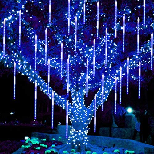 Twinkle Star Meteor Shower Rain Lights, 30cm 8 Tubes 288 LED Valentine Lights Icicle Snow Falling Christmas Lights Outdoor Raindrop Lights, Xmas Wedding Party Tree Holiday Decoration, Blue Twinkle Star Meteor Shower Rain Lights, 30cm 8 Tubes 288 LED Valentine Lights Icicle Snow Falling Christmas Lights Outdoor Raindrop Lights, Xmas Wedding Party Tree Holiday Decoration, Blue