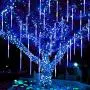 Twinkle Star Meteor Shower Rain Lights, 30cm 8 Tubes 288 LED Valentine Lights Icicle Snow Falling Christmas Lights Outdoor Raindrop Lights, Xmas Wedding Party Tree Holiday Decoration, Blue