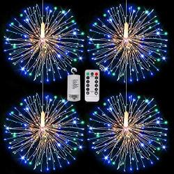 Fairy Firework String Lights,120 LED 8 Modes Dimmable String Fairy Lights with Remote Control,Waterproof Copper Wire Decorative Hanging Starburst Lights for Christmas Decoration