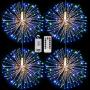 Fairy Firework String Lights,120 LED 8 Modes Dimmable String Fairy Lights with Remote Control,Waterproof Copper Wire Decorative Hanging Starburst Lights for Christmas Decoration