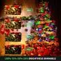 Decute Colors Changing Christmas Lights 4 Colors in 1 String Lights, 11 Modes 108FT 300LED Extendable Waterproof Indoor Outdoor Tree Fairy Lights Warm White & Multicolor with Timer Remote, Clear Wire