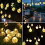 29.5Ft 50 LED Bulbs Diameter 1.7cm Solar String Lights Waterproof Globe Bulbs 8 Modes Decorative Lighting Fairy Lights for Christmas Decoration, Garden, Porch, Patio, Gazebo, Bistro, Xmas Lights