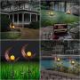 YUNLIGHTS Solar Garden Lights Outdoor, 2 Pack Moon Crackle Glass Globe Solar Stake Lights, IP64 Waterproof LED Solar Powered Garden Lights for Garden Patio Lawn Backyard Pathway Decoration(Warm White)