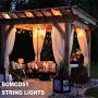 Bomcosy Outdoor String Lights, 100FT G40 LED Globe String Lights with 50+2pcs Clear Bulbs,1 Watt Dimmable 2700K, 50 X E12 Socket, IP45 Waterproof, Patio Lights