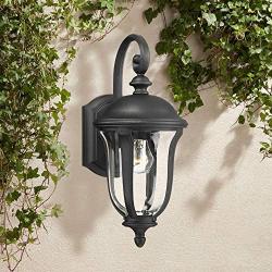 Park Sienna Traditional Outdoor Wall Light Fixture Black 16 3/4'' Clear Glass Downbridge for Exterior House Porch Patio Deck - John Timberland