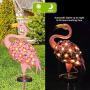 Joiedomi Outdoor Solar Stake Lights Garden Yard 40’’ LED Metal Flamingo Decorative Lights Waterproof for Walkway Pathway Lawn Patio Courtyard