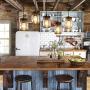 Wellmet Farmhouse Chandelier Glass Mason Jar Adjustable, 5-Lights Dining Room Lighting Fixtures Hanging Rustic Chandeliers with Wires for Kitchen Island Dining Room Living Room Cafe Pub