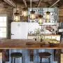 Wellmet Farmhouse Chandelier Glass Mason Jar Adjustable, 5-Lights Dining Room Lighting Fixtures Hanging Rustic Chandeliers with Wires for Kitchen Island Dining Room Living Room Cafe Pub