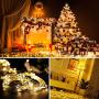 N/P Warm White Window Curtain String Lights, 9.8 x 9.8 Ft 300 LED USB Powered Waterproof, 8 Lighting Modes with IR Remote for Bedroom Wedding Party Home Wall Decorations