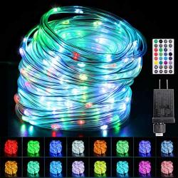 TianQin WY Rope Lights 66ft Upgrade 200 LEDs16 Colors Changing Waterproof Low Voltage Starry Fairy Lights Plug in for Bedroom,Indoor,Patio,Home Christmas Decor (66ft)