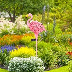 Solar Flamingo Garden Lights, NIORSUN Metal Flamingo Stake Outdoor Art Decorations IP65 Waterproof for Christmas Decor, Garden, Pathway, Courtyard, Lawn