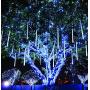 Meteor Shower Lights Christmas Lights LED Falling Rain Lights 30cm 8 Tubes Icicle Snow Raindrop Outdoor String Lights for Christmas Trees Holiday Decoration Wedding Party Patio Garden (White)