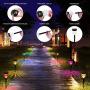 LED Solar Light Outdoor, SMY 6 Packs Solar Pathway Lights with 7 Color Changing Waterproof IP65, Auto On/Off Outdoor Solar Landscape Lights/Pathway Lights for Lawn, Back Yard and Walkway
