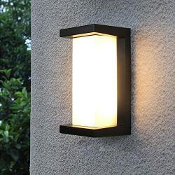 Shinbeam Outdoor Wall Porch Lights,Led Wall Sconces,IP65 Waterproof Lighting Fixture ,3-Color-Changeable Wall Fixture,Warm White Cold White and Nature White Color(Black)