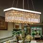 Saint Mossi Modern K9 Crystal Rectangle Raindrop Chandelier Lighting Flush Mount LED Ceiling Light Fixture Pendant Lamp for Dining Room Bathroom Bedroom Livingroom H 9in x W 10in x L 31in 5 E12 Bulbs