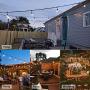 Outdoor Patio String Lights 48Ft Weatherproof Commercial Grade Hanging Lights with 15 S14 Edison Bulbs, UL Listed Connectable Strand for Backyard Porch Bistro Tent Party, 11W, E26 Base, Black