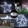 ANJAYLIA 66ft 200 LED Rope Lights Outdoor, Waterproof String Lights Plug in with Remote Control for Christmas Porch Deck Garden Party, White