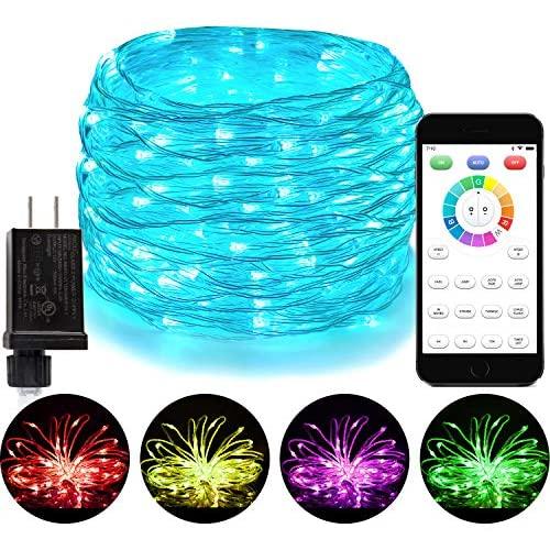 Blingstar Fairy Lights 16 Color Changing Christmas Lights 66Ft 200 LED String Lights Plug in Waterproof Twinkle Lights APP Controlled Clear Wire Lights with Timer for Bedroom Indoor Outdoor Decor