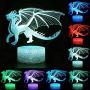 Night Light - 3D Illusion Led Lamp with 7 Colors Kids Bedroom Decor (dinosaur4)