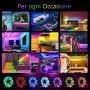 LED Strip Light 16.4ft/5m RGB Waterproof 5050 LED Striplight Rope Lighting Color Changing with 44-Keys IR Remote Controller Power Supply Led Lights for Bedroom Home Kitchen Decoration