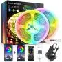Led Strip Lights for Bedroom, Sync to Music 40ft 12m with 40 Keys IR Remote and 12V Power Supply Flexible Color Changing 5050 RGB 400 LEDs Light Strips Kit for Wedding, Home Party, Bedroom DIY, Party