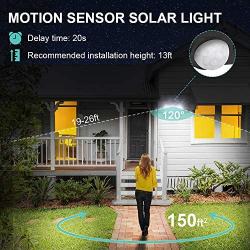 NOWES 2 Pack 2000LM LED Solar Security Lights Outdoor, 3 Modes Motion Sensor Solar Lights, 93 LEDs Spotlights with 3 Adjustable Heads, 5000K IP65 Waterproof Wall Lights for Doorway, Garage, Patio