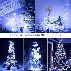 Blingstar Fairy Lights 2 Pack String Lights 33ft 100 LED USB and Battery Operated Christmas Lights Remote Control Timer 8 Modes Firefly Lights Cool White Fairy String Lights for Bedroom Wedding Decor